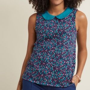 Modcloth Peter Pan Collar Floral Tank